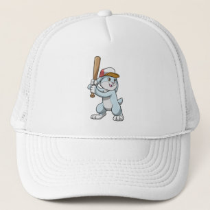 Rabbit at Baseball with Baseball bat Trucker Hat