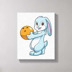 Rabbit at Bowling with Bowling ball Canvas Print