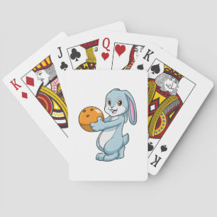 Rabbit at Bowling with Bowling ball Playing Cards