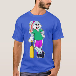 Rabbit at Cricket with Cricket bat T-Shirt