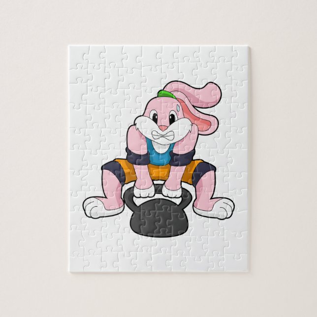 Rabbit at Fitness with Dumbbell.PNG Jigsaw Puzzle (Vertical)