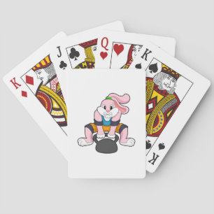 Rabbit at Fitness with Dumbbell.PNG Playing Cards