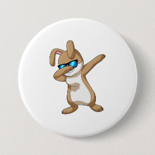 Rabbit at Hip Hop Dance Dab 3 Inch Round Button