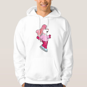 Rabbit at Ice skating with Ice skates Hoodie