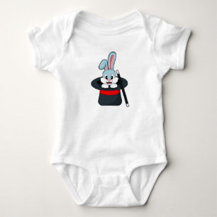 Rabbit at Magic with Wand & Hat Baby Bodysuit