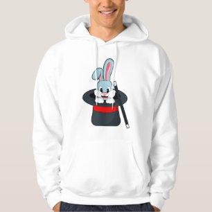 Rabbit at Magic with Wand & Hat Hoodie