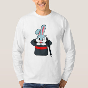 Rabbit at Magic with Wand & Hat T-Shirt