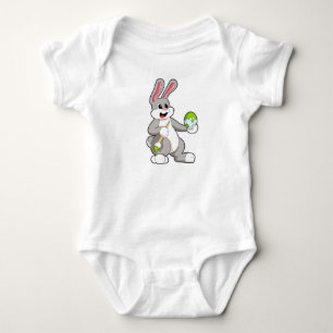 Rabbit at Painting with Egg Baby Bodysuit