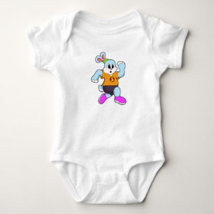 Rabbit at Running Baby Bodysuit
