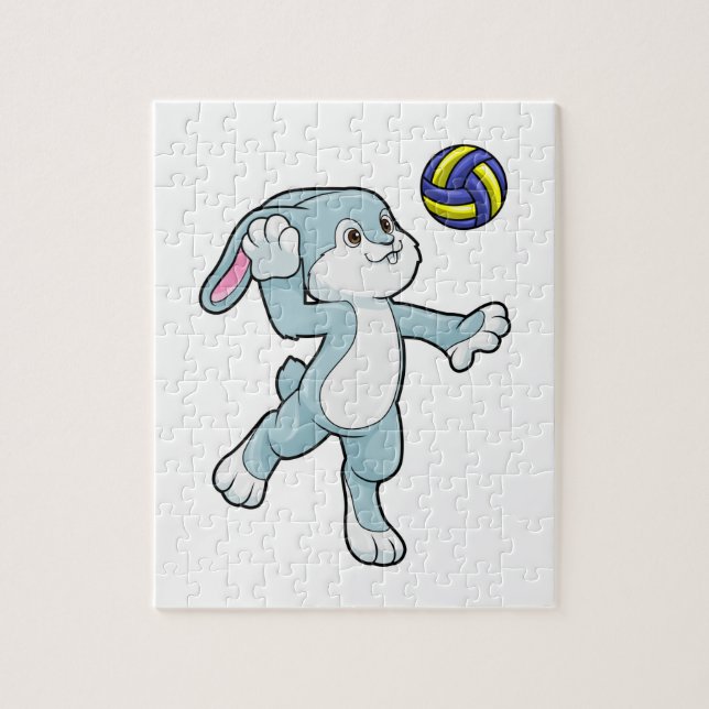 Rabbit at Sports with Volleyball Jigsaw Puzzle (Vertical)