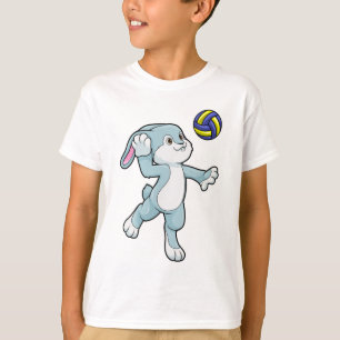Rabbit at Sports with Volleyball T-Shirt
