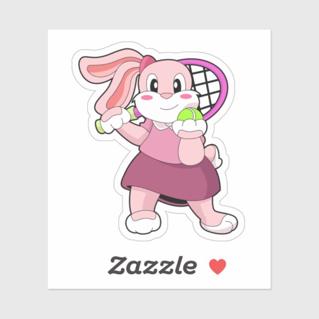 Rabbit at Tennis with Tennis racket (Sheet)