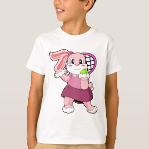 Rabbit at Tennis with Tennis racket T-Shirt