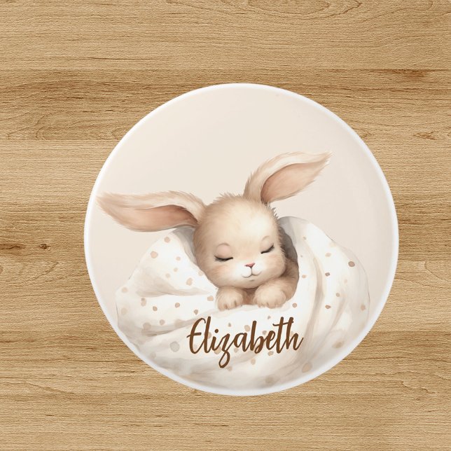 Rabbit baby girl beige cute nursery ceramic knob (Creator Uploaded)