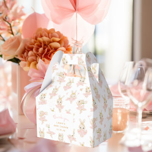 Rabbit Ballerina Tutu Bunny Baby Shower Thank You Favor Box