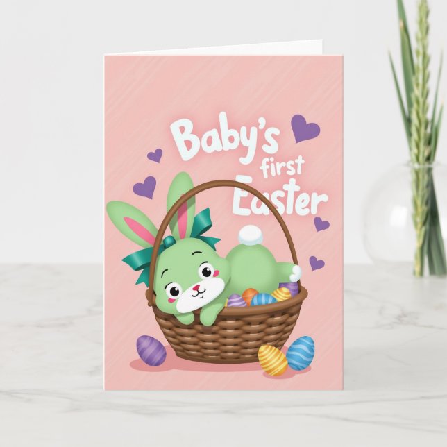Rabbit Basket Celebration Card (Front)