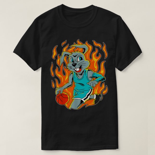 Rabbit Basketball  T-Shirt (Design Front)