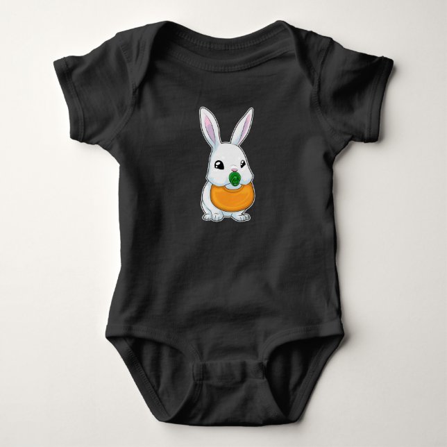 Rabbit Bib Pacifier Baby Bodysuit (Front)