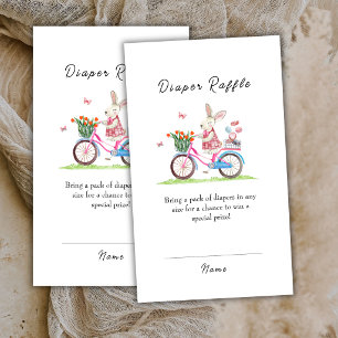 Rabbit Bicycle Macarons Diaper Raffle Baby Shower  Enclosure Card