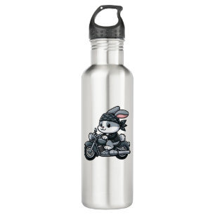 Rabbit Biker Pet Funny Motorcycle 710 Ml Water Bottle