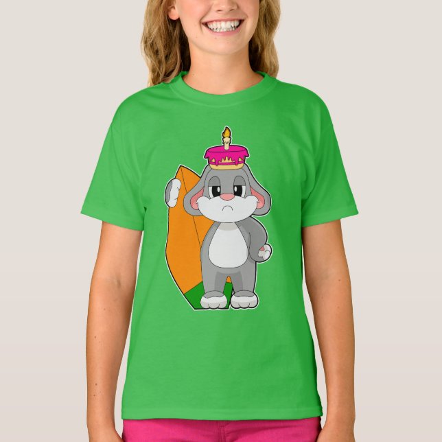 Rabbit Birthday Surfer T-Shirt (Front)
