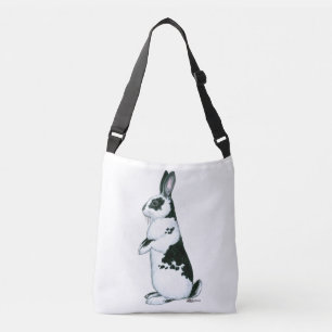 Rabbit:  Black and White Crossbody Bag
