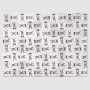 Rabbit Blowing Pink Bubble gum Tissue Paper