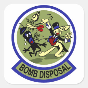 Rabbit Bomb Disposal Square Sticker