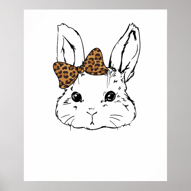 rabbit bow cute, retro, vintage poster (Front)