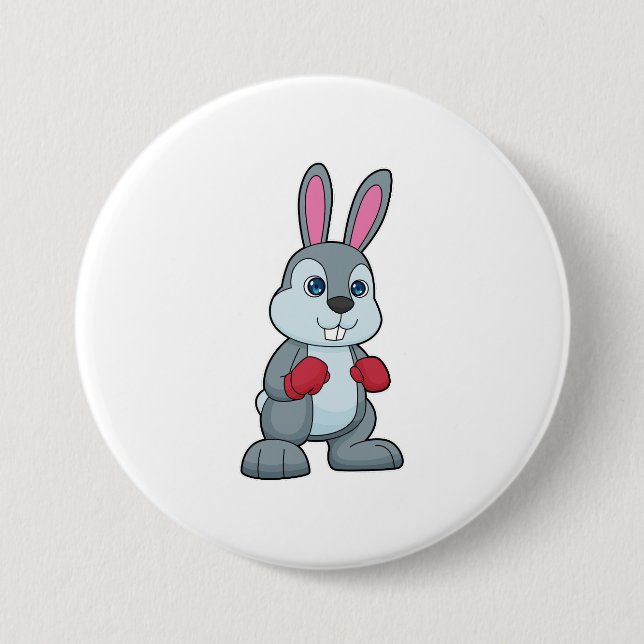 Rabbit Boxing Boxer Boxing gloves 3 Inch Round Button (Front)