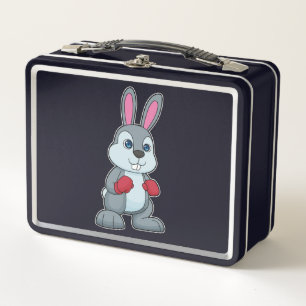 Rabbit Boxing Boxer Boxing gloves Metal Lunch Box