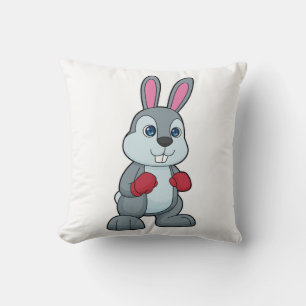Rabbit Boxing Boxer Boxing gloves Throw Pillow