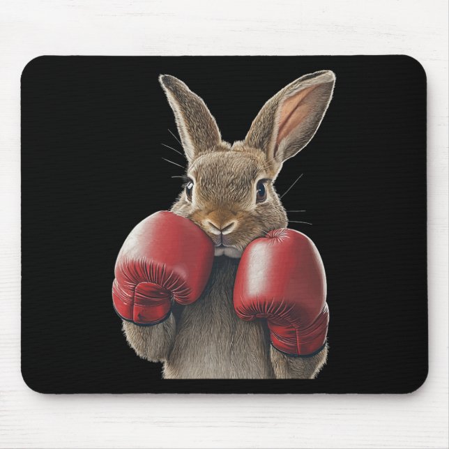 Rabbit Boxing  Mouse Pad (Front)