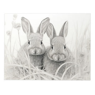 Rabbit Bunny Animal Discovery Wild Nature Ink Art Notepad