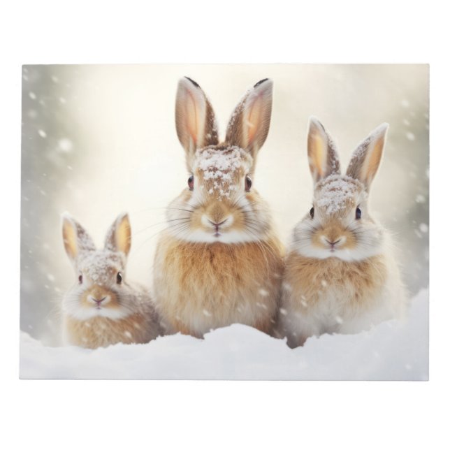 Rabbit Bunny Animal Family Wandering  Notepad (Front)