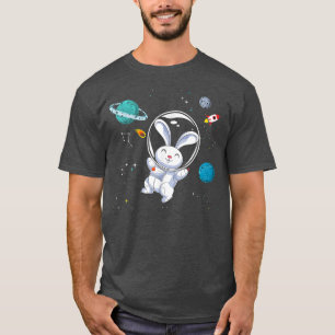 Rabbit Bunny Astronaut Universe Space Travel Anima T-Shirt