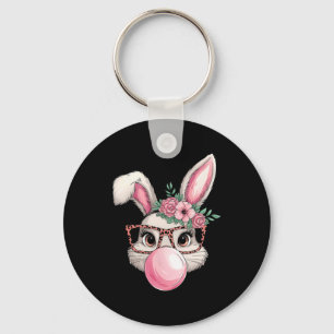 Rabbit Bunny Blowing Bubble Easter Day Cute Women Keychain