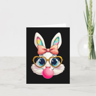 Rabbit Bunny Blowing Bubble Gum Easter Day Cute 1  Card
