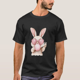 Rabbit Bunny Blowing Bubble Gum Easter Day Cute Gi T-Shirt