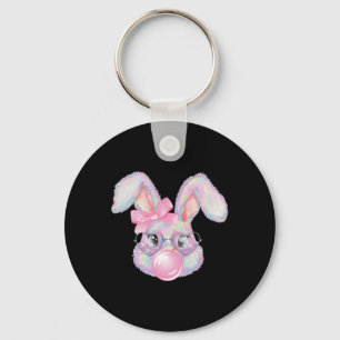 Rabbit Bunny Blowing Bubble Happy Easter Cute Bunn Keychain