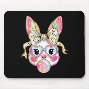 Rabbit Bunny Blowing Bubble Happy Easter Cute Bunn Mouse Pad