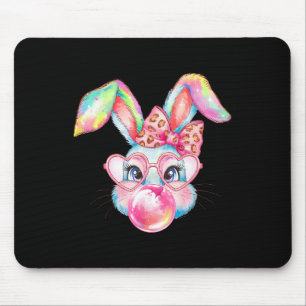 Rabbit Bunny Blowing Bubble Happy Easter Cute Bunn Mouse Pad