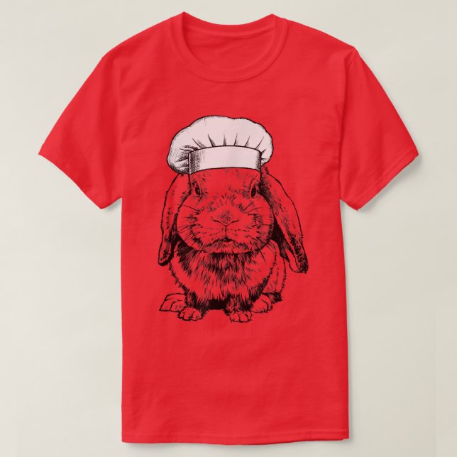Rabbit Bunny Chef Funny Cooking Cook  T-Shirt (Design Front)