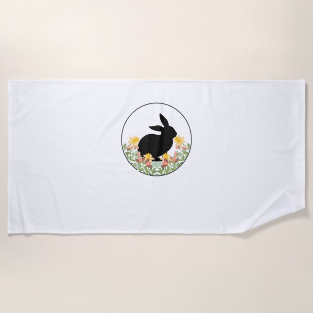 Rabbit - Bunny Cute  Beach Towel (Front)