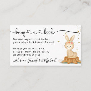 Rabbit Bunny Cute Bring a book Enclosure Card