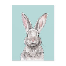Rabbit Bunny drawing Cute Spring Animal art