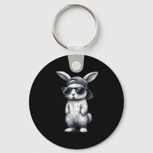 Rabbit Bunny Face Sungles Cap Easter Day Boy Girl Keychain