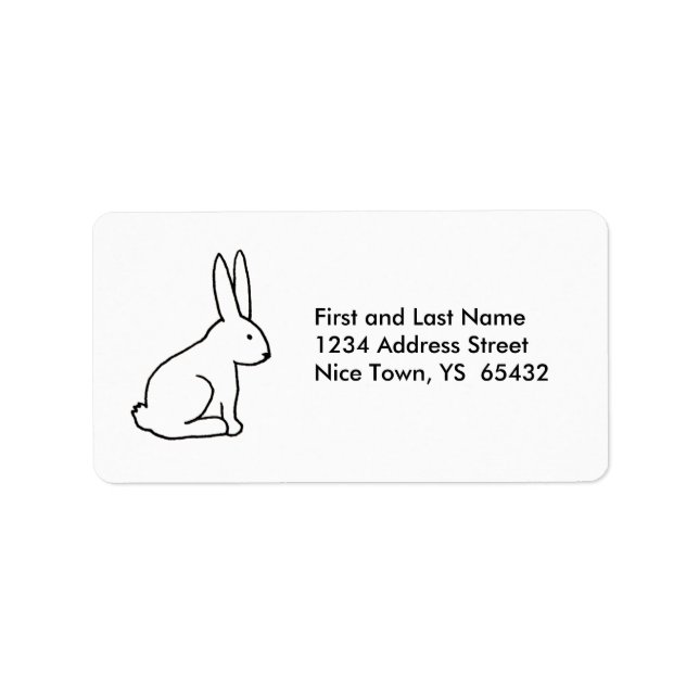 Rabbit bunny fun simple graphic symbol logo art label (Front)