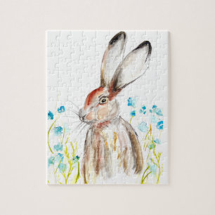 Rabbit Bunny Hare Easter Animal Wildlife Cute Jigs Jigsaw Puzzle