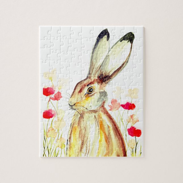 Rabbit Bunny Hare Easter Animal Wildlife Cute Jigsaw Puzzle (Vertical)